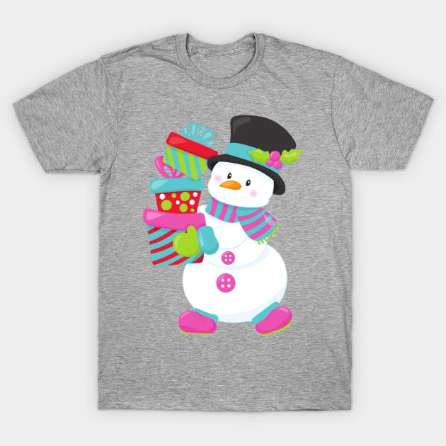 Christmas Snowman, Carrot Nose, Gifts, Presents T-Shirt by Jelena Dunčević